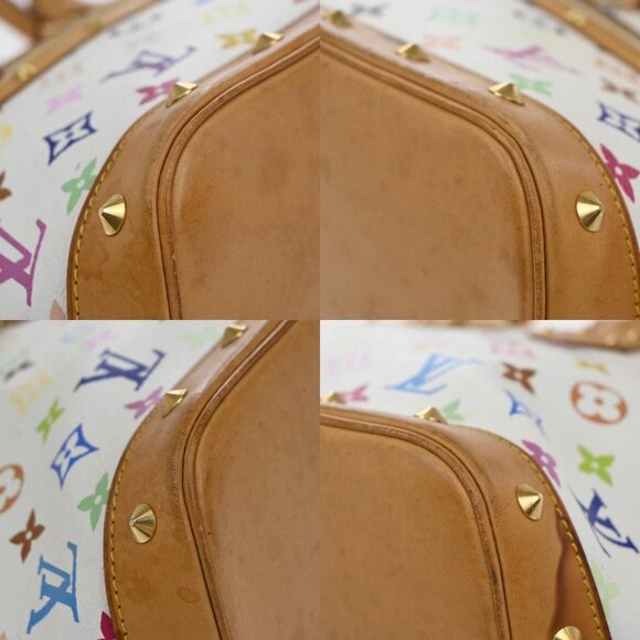LOUIS VUITTON LV Logo Alma Hand Bag Monogram Multi Color White M92647 55EF967 - Picture 7 of 15